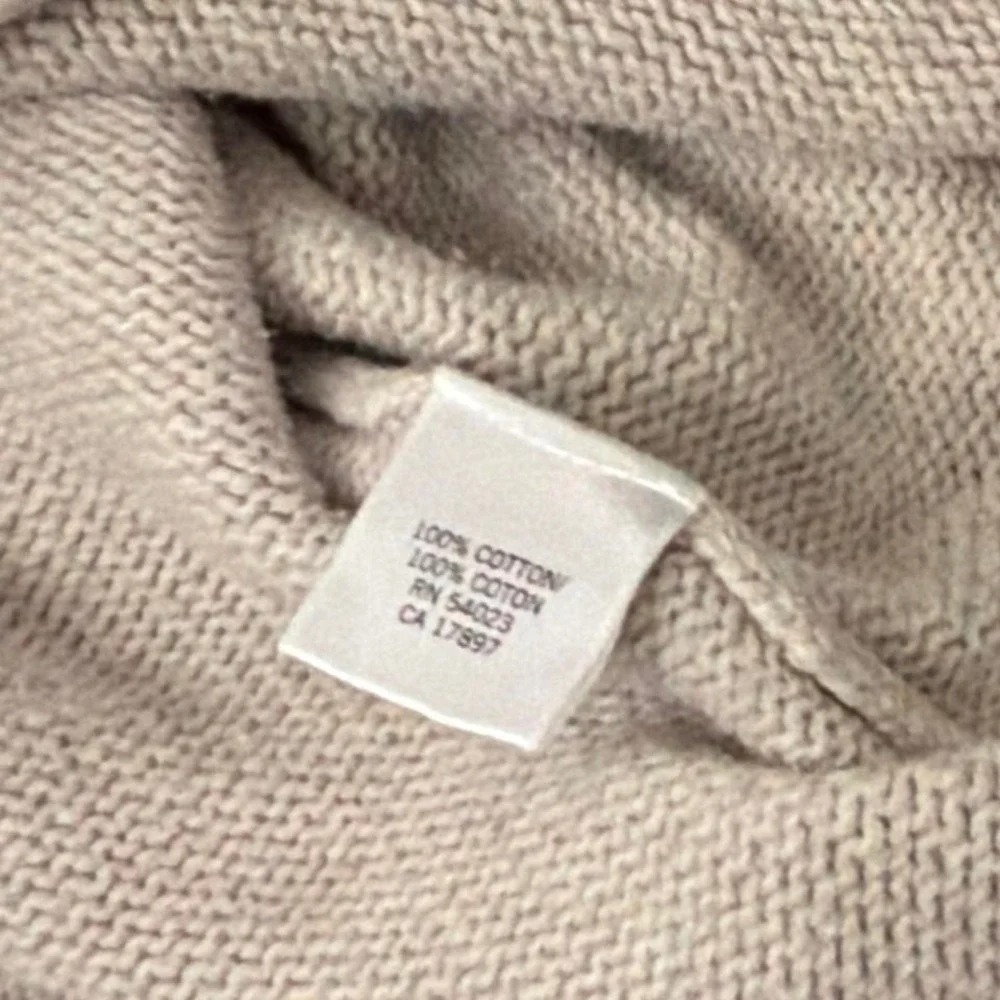 Y2K Vintage‎ Banana Republic V-Neck 3D Cable Knit Sweater | Beige | XL